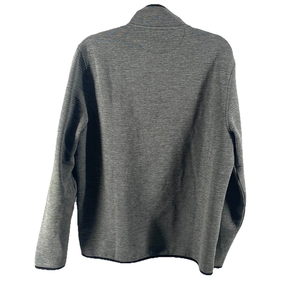 J.Crew Men’s Authentic Fleece Pullover Medium Gray Snap Mock Neck Long Sleeve - Picture 6 of 11